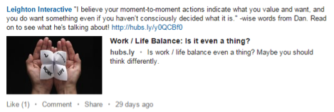 Work-life balance social post 2